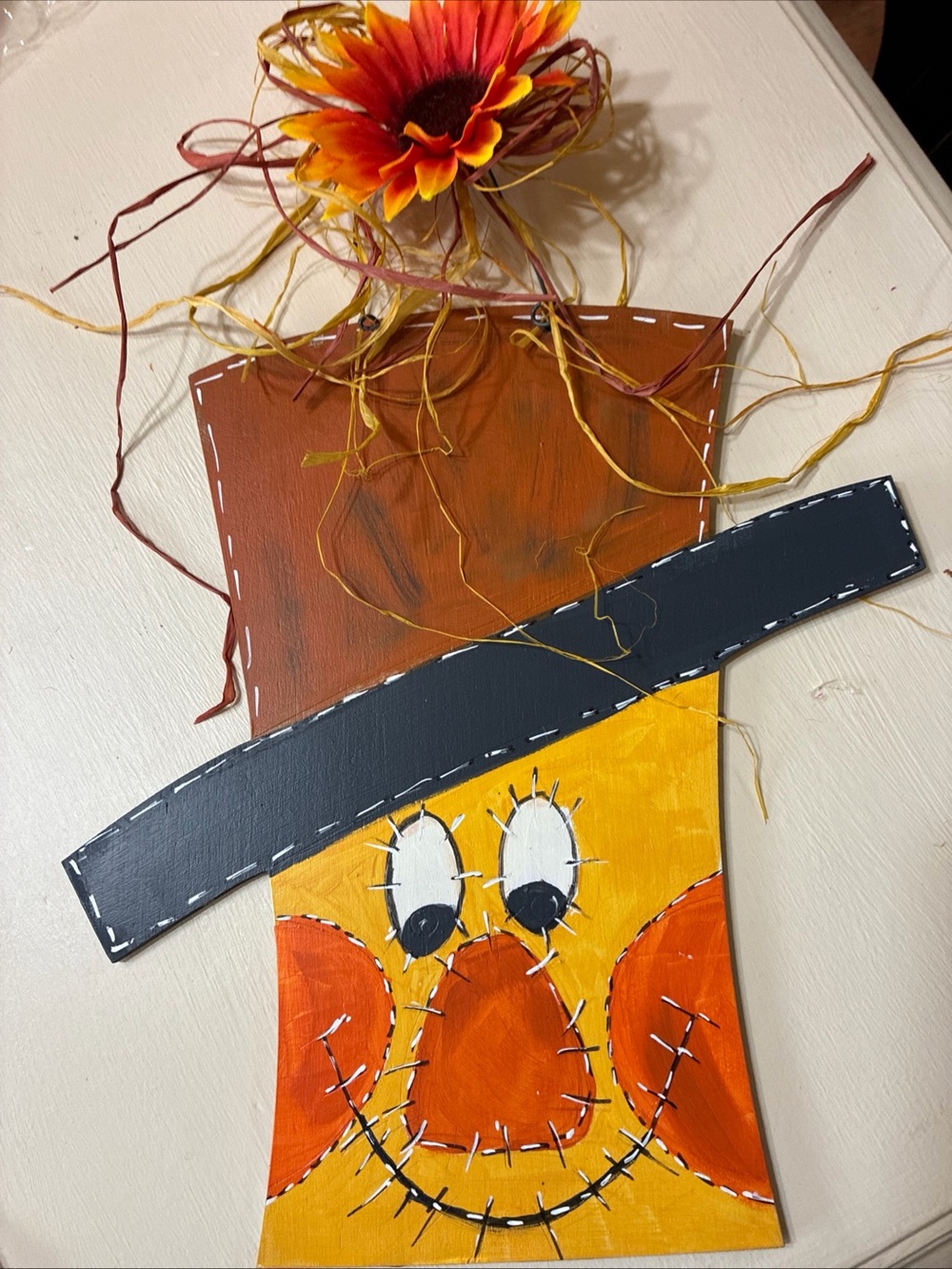 Fall Scarecrow Wall Decor - Yellow & Orange
